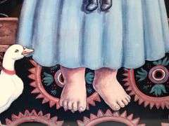 Betty McCool "Little Girl with Doll" signed limited edition print 645/1500, framed 34" x 28"