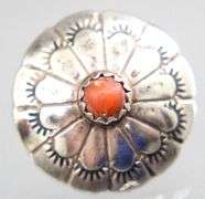 Sterling Silver Native American Earrings with coral accents