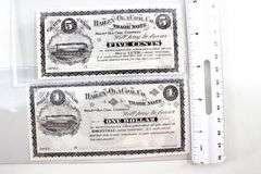 1900's Hailey Ola Coal Company Indian Territory Notes.  5 Cents & $1.