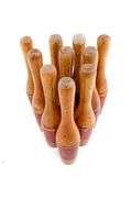 Vintage Carnival Knock-Down Skittle Bowling Pins and Balls
