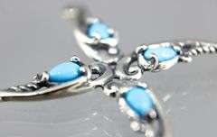 Carolyn Pollack Sterling Silver Turquoise Cross Pendant in the original gift box.