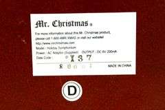 Mr Christmas Symphonium Music Box Date Code D137