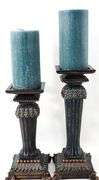 Partylite Regal Candle Holders in Antiqued Bronze - Pair with Candles
