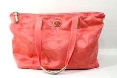 COACH Peach Weekender Tote Bag with Storage / Make-Up Bag.