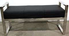 MCM Metal Art Demi Arms Upholstered Seat Bench - 40 x 15 x 20