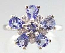 Tanzanite (tested) and Sterling Silver Ring, size 7.