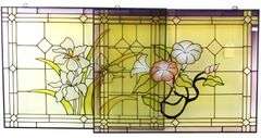 Stained Glass Floral Window Art - Two - 18 x 24 each