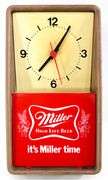 Miller High Life Beer "It's Miller Time" Advertising Bar / Wall Clock.  14x8