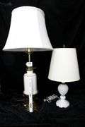 Vintage Mid-20th Century Table Lamps with Shades - Two
