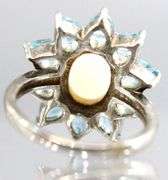 Topaz, Moonstone (both tested),  and Sterling Silver Ring, size 7.