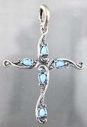 Carolyn Pollack Sterling Silver Turquoise Cross Pendant in the original gift box.