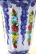 Vintage hand-painted ceramic vase from Alcobaça, Portugal