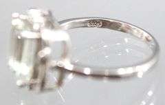 Aquamarine (tested) and Sterling Silver Ring, size 9.