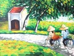 "Sunshine" oil painting on canvas, famed 33" x 39"