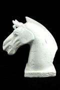White Iron Metal Horse Head Sculpture. 12x5