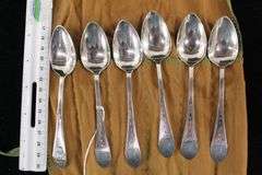 Antique Coin silver ( .800 ) spoon set , Hallmarked W&M  possibly William Moulson