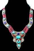 Sterling Silver, Turquoise, and Lapis, Necklace.
