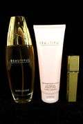 Vintage Estee Lauder "Beautiful" Perfume / Body Powder / Soap / Lotion & Mini Perfume Spray Bottle.