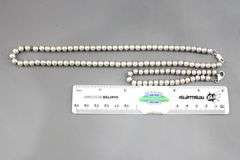 Sterling Silver Beaded Necklace and Bracelet Set.
