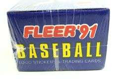 Fleer '91 Baseball Card Sealed Box and Baseball 1991 Edition Baseball Cards and 3-D Hologram Cards
