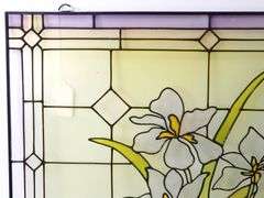 Stained Glass Floral Window Art - Two - 18 x 24 each