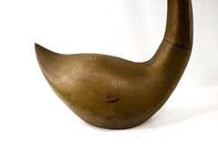 Vintage Brass Bronze Goose Figurine Statuette - 26 x 13 x 7