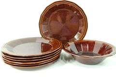 Vintage '70s Brown Ceramic Dinnerware