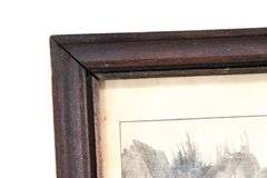 "Salmon Fishing" vintage Currier & Ives print, framed 14" x 16"