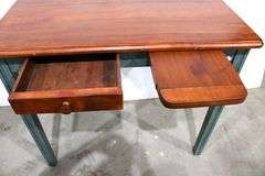 Farm Table Desk with Drawer & Pullout (32 x 18 x 28) - and - Complimenting Spindle Back Chair