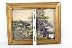 Gertrude R. Smith "Landscape" original watercolor, framed 14" x 18"