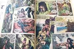 Vintage 1970s Marvel Treasury Edition "Conan the Barbarian" Comics - Three