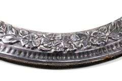 Vintage Silverplate (Believed to be) Repousse Frame Oval Vanity Mirror - 16"