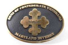 Phillip Beall Annapolis, Md Leather Belt with Maryland Division Sons of Confederate Veterans Buckle and Brass CS Belt Buckle