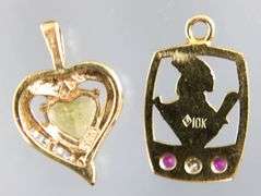 10 KT Gold Pendants with Citrine, Diamond and Rubies (tested)      (2.70 gm t.wt)