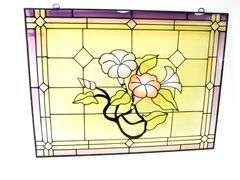 Stained Glass Floral Window Art - Two - 18 x 24 each
