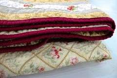 Beautiful Floral / Rose Embroidered Quilt.  90x88