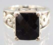 Sterling Silver and Onyx Ring.  Size 8.