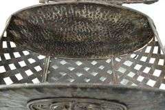 Elephant Figural Accent Open Weave Metal Art Chest / Table Basket
