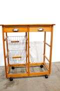 Rolling Island with Drawers, Baskets & Shelves - 27 x 15 x 30