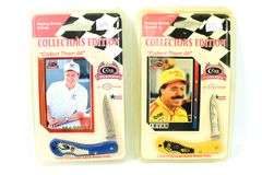 Case Collectibles Racing Series Color Engraved Solid Brass Inlay Knives in Original Packages