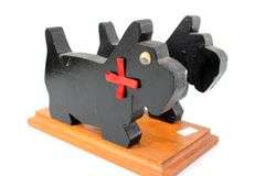 Arts & Crafts Folk Art Cutwork Wood Figural Bookends / Napkin Holder