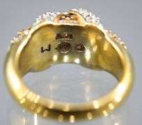 Gilt Sterling Silver Swarovski crystal Ring with the swan, size 7.