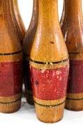 Vintage Carnival Knock-Down Skittle Bowling Pins and Balls