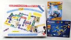 Games / Activity Toys:  Electronic Snap Kits, Connex, and Picasso Tiles