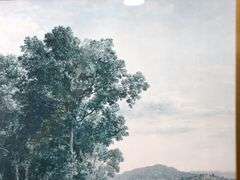 Maxfield Parrish "Evening" vintage print, framed 36" x 40"