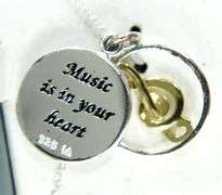 Sterling Silver music Necklace and Pendants, in the original gift box.