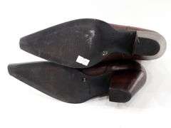Tooled Leather Western Boots Size 8.5M - and - Composition Rubber Western Boots Size 8