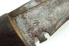 Vintage Kurka knife in leather sheath , Hand crafted , Marked " India "
