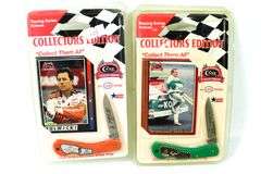 Case Collectibles Racing Series Color Engraved Solid Brass Inlay Knives in Original Packages