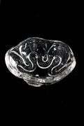 Raised Swirl Relief Handcrafted Clear Art Glass Crystal Centerpiece - 4 x 10